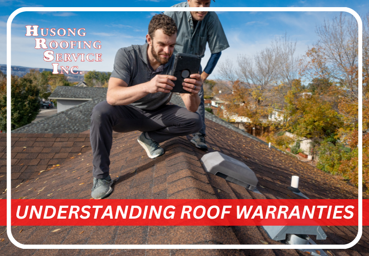 Husong Roofing Service team inspecting roof shingles for damage in Tahlequah